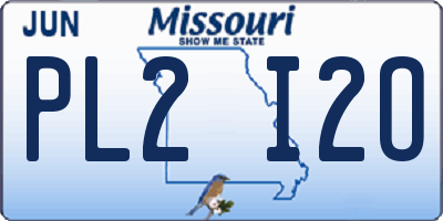 MO license plate PL2I2O