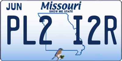 MO license plate PL2I2R
