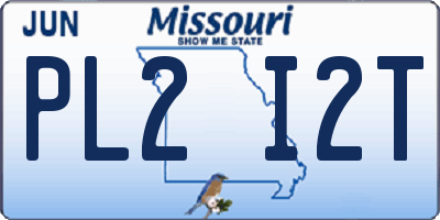 MO license plate PL2I2T