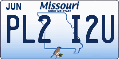 MO license plate PL2I2U