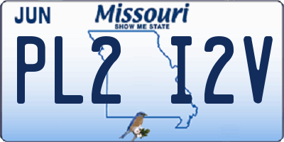 MO license plate PL2I2V