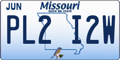 MO license plate PL2I2W