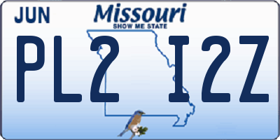 MO license plate PL2I2Z
