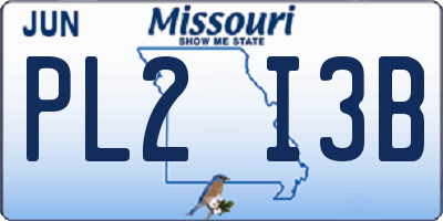 MO license plate PL2I3B