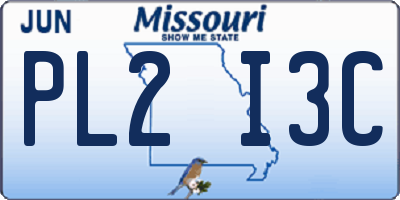 MO license plate PL2I3C