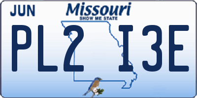 MO license plate PL2I3E