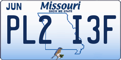 MO license plate PL2I3F