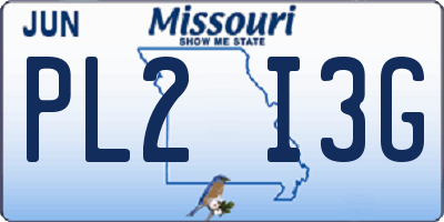 MO license plate PL2I3G