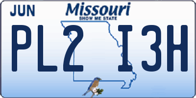 MO license plate PL2I3H