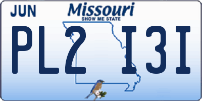 MO license plate PL2I3I