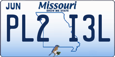 MO license plate PL2I3L