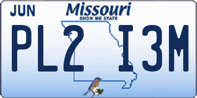 MO license plate PL2I3M