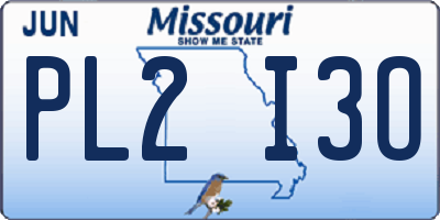 MO license plate PL2I3O