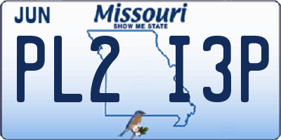 MO license plate PL2I3P