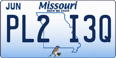 MO license plate PL2I3Q