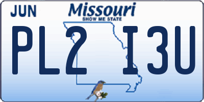 MO license plate PL2I3U