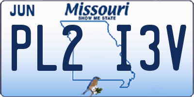 MO license plate PL2I3V