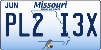 MO license plate PL2I3X
