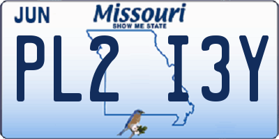 MO license plate PL2I3Y