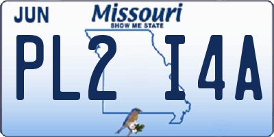 MO license plate PL2I4A