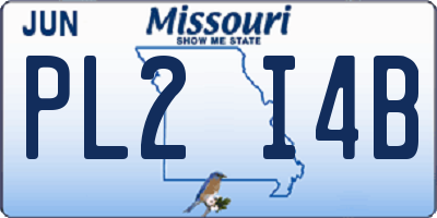 MO license plate PL2I4B