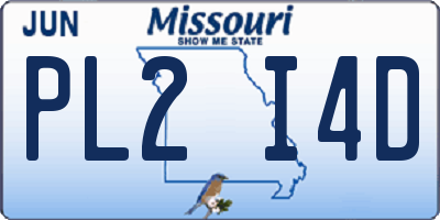 MO license plate PL2I4D
