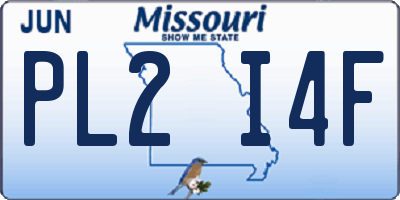 MO license plate PL2I4F