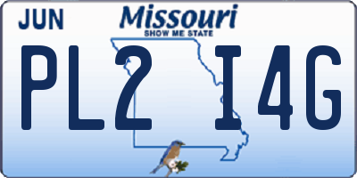 MO license plate PL2I4G
