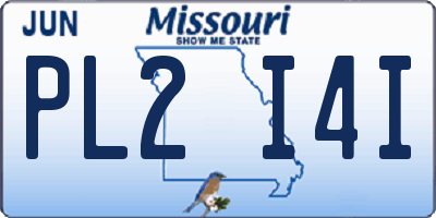 MO license plate PL2I4I