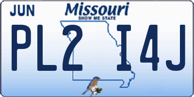 MO license plate PL2I4J