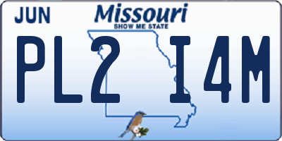MO license plate PL2I4M