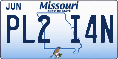 MO license plate PL2I4N