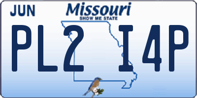 MO license plate PL2I4P