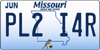 MO license plate PL2I4R