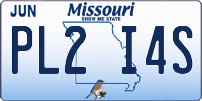 MO license plate PL2I4S