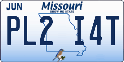 MO license plate PL2I4T