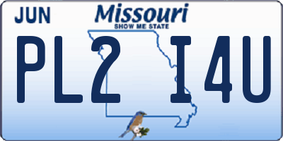 MO license plate PL2I4U