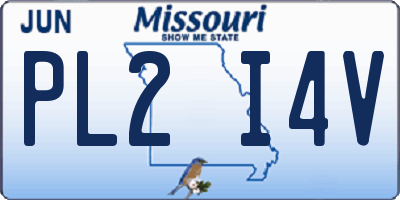 MO license plate PL2I4V