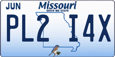 MO license plate PL2I4X