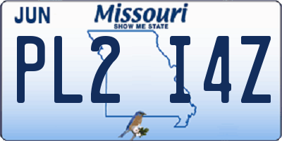 MO license plate PL2I4Z