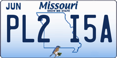 MO license plate PL2I5A