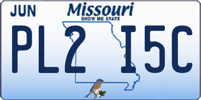 MO license plate PL2I5C