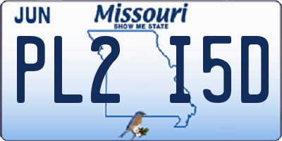 MO license plate PL2I5D