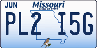 MO license plate PL2I5G