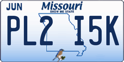 MO license plate PL2I5K