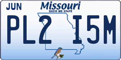 MO license plate PL2I5M