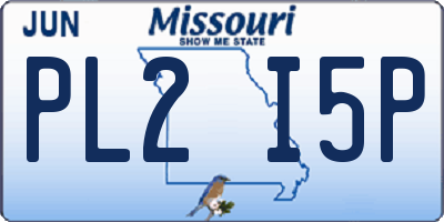 MO license plate PL2I5P