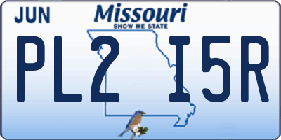 MO license plate PL2I5R