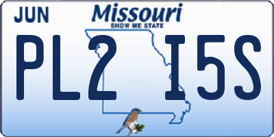 MO license plate PL2I5S
