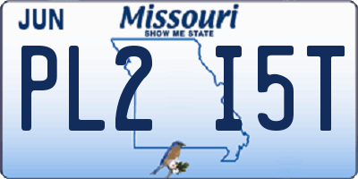 MO license plate PL2I5T